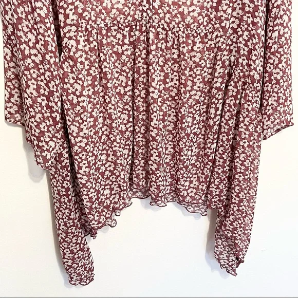 ❌SOLD❌➕ Lane Bryant Floral Semi Sheer Button Front Blouse Womens Plus Size 22/24 - Picture 4 of 9